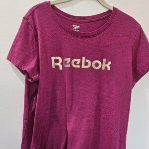 Reebok Womens XL Fuchsia Pink Logo T-Shirt Soft Cotton Blend SS